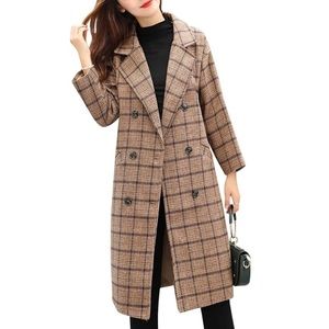 Plaid Double Breasted Coat